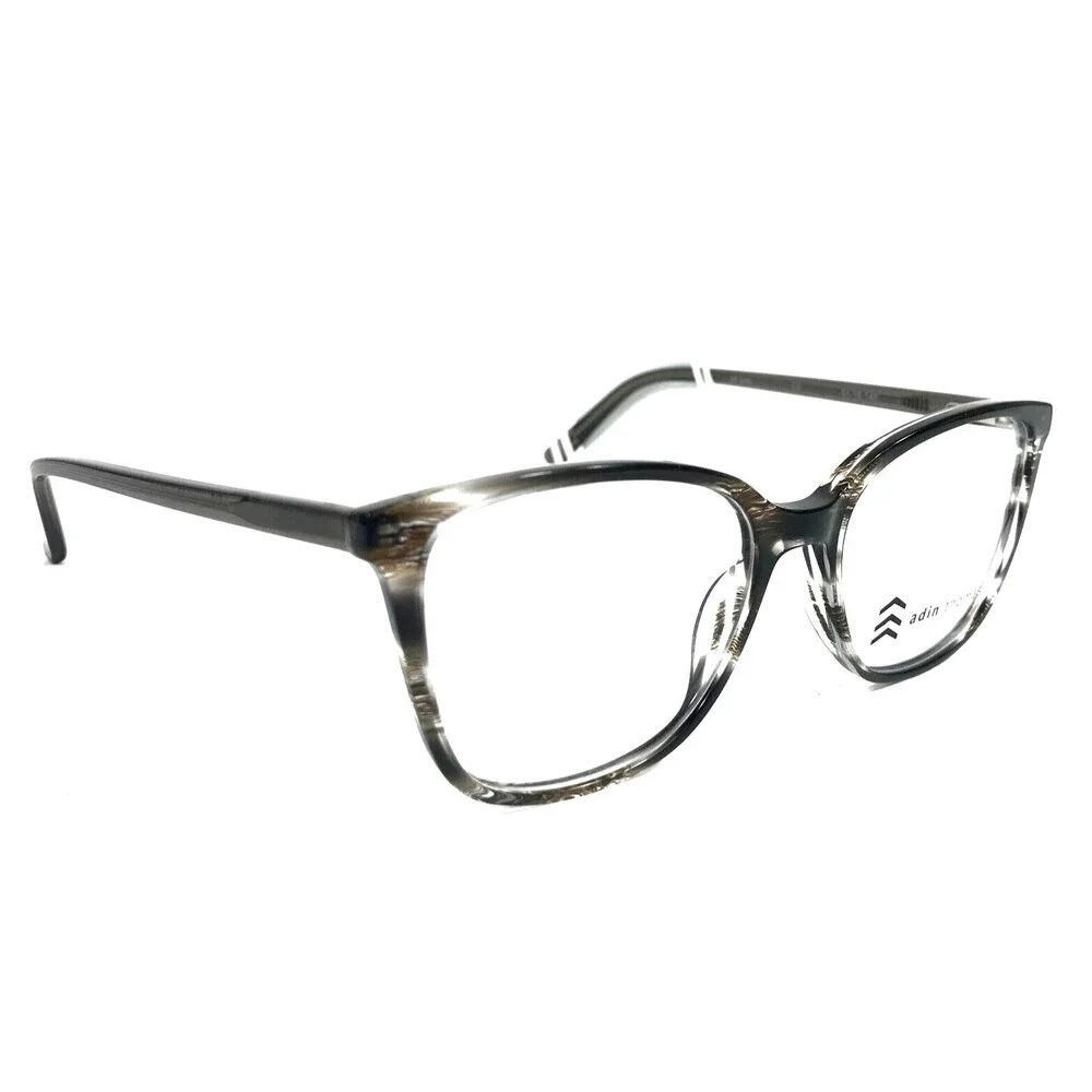 Adin Thomas Eyeglasses Frames AT-540 C3 Charcoal Gray Brown Horn 51-16-140